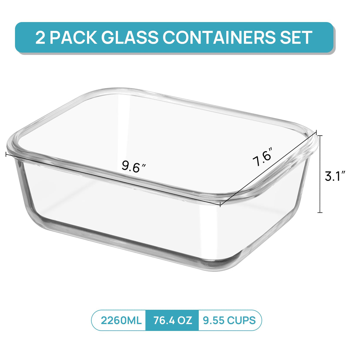 Vtopmart wide-mouth glass container for easy scooping and leftovers.
