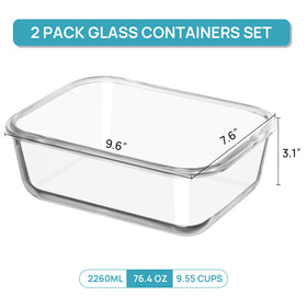 Vtopmart wide-mouth glass container for easy scooping and leftovers.