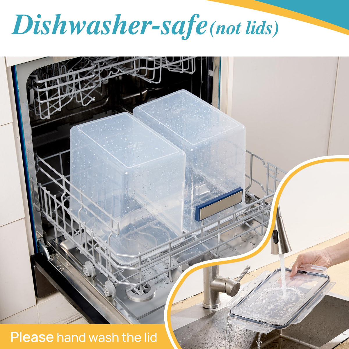 Vtopmart wide-opening container with measuring cups for easy scooping