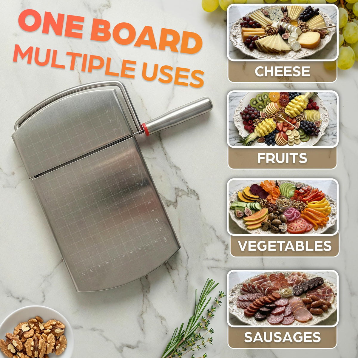 V TOWER butter slicing action eases toast prep and baking tasks.