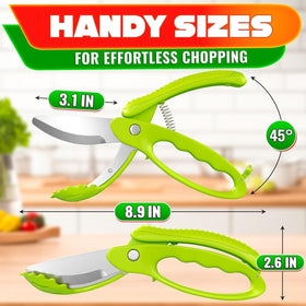 VTOWER curve-design salad scissors provide bowl-ready chopping and tossing.