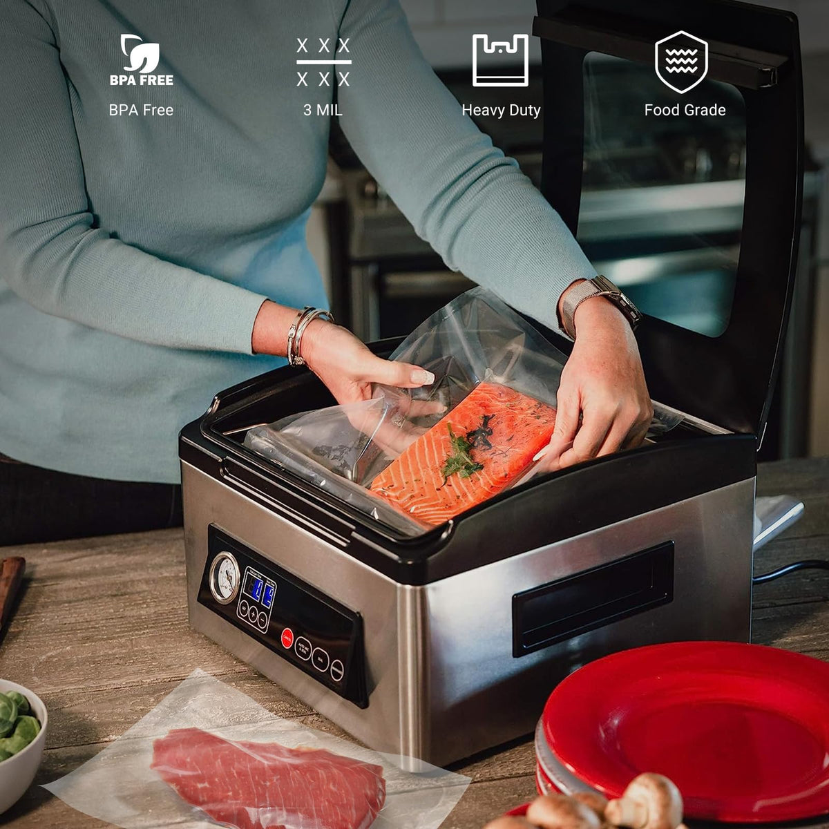 VTUUU chamber bags microwavable safe for quick reheating and storage.