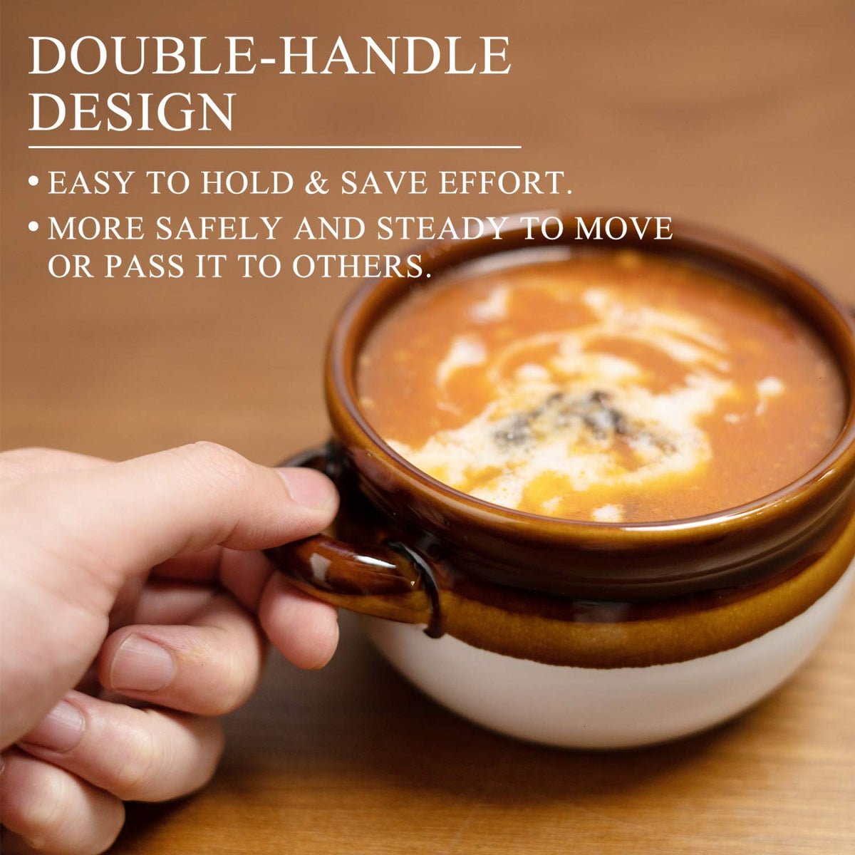 Vumdua ceramic soup bowl with glazed finish for easy cleaning