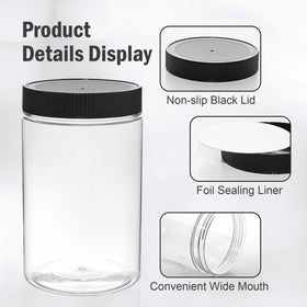 Round-mouth airtight jar design ideal for scooping and pouring.