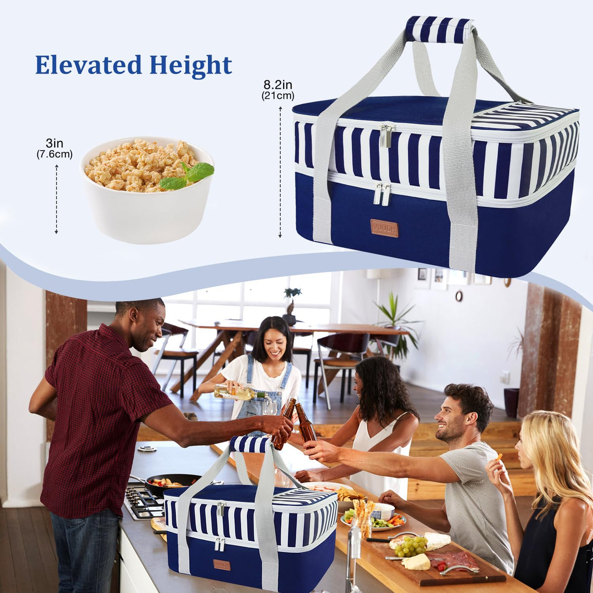 Vuudh padded handles offer comfortable carrying for trips, picnics, or beach days.
