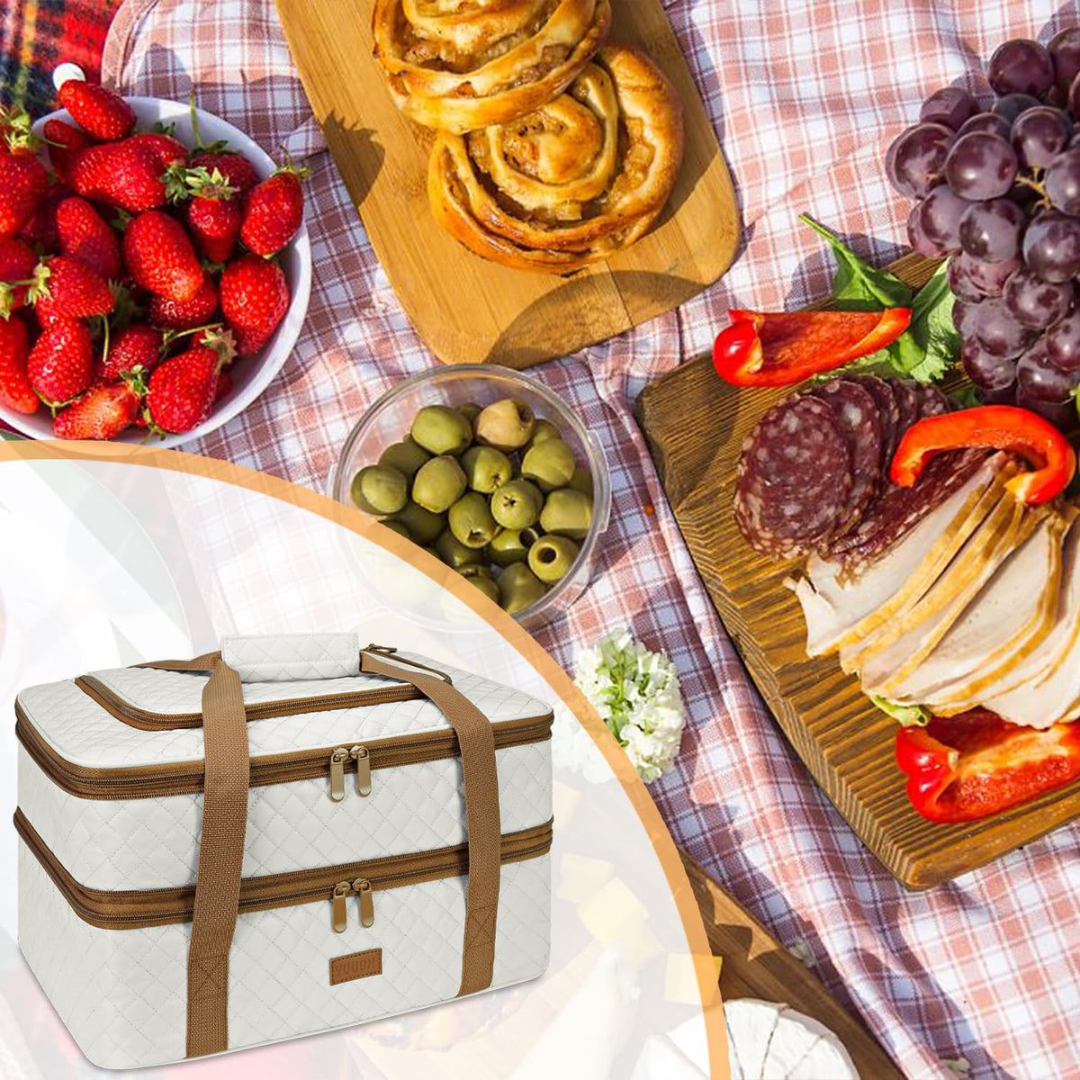 Vuudh fits up to 11x15-inch dishes, ideal for potlucks.