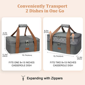 Vuudh insulated carrier preserves temperature for lasagna and casseroles on the go.