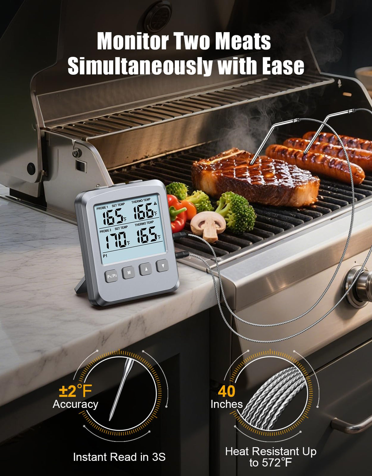 Vuwwey 40-inch probes extended across the grill for flexible placement.