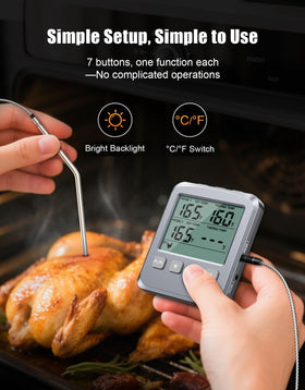Vuwwey eight USDA presets with alarms guide precise cooking times.