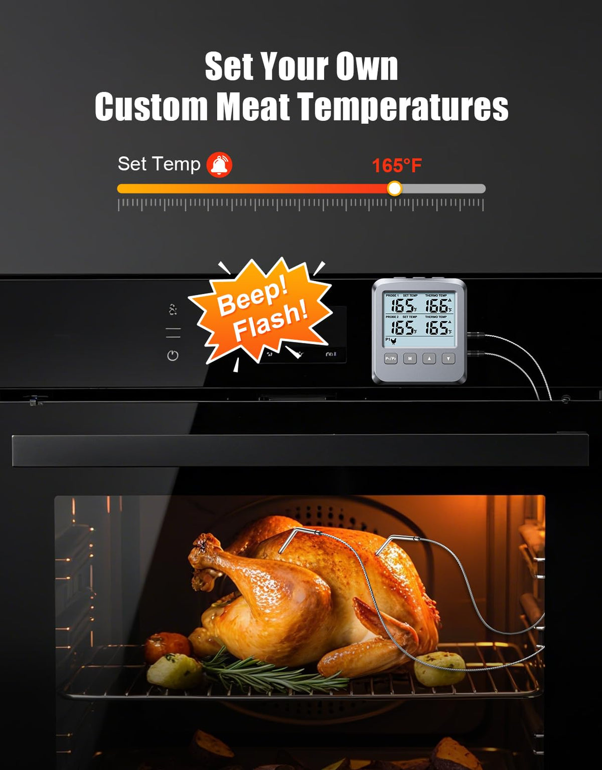 Vuwwey large backlit display for easy reading in low light kitchens.