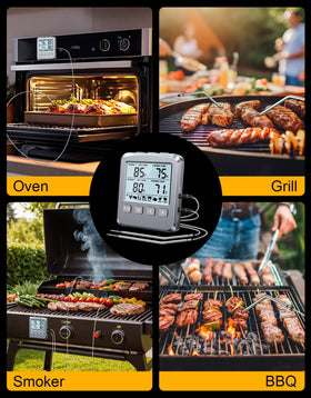 Vuwwey versatile thermometer for oven, grill, smoker, and frying pans.