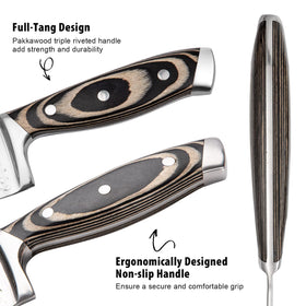 Vvwgkpk 8-inch bread knife with serrated edge for clean slices.