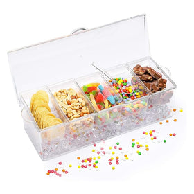VWMYQ 5-compartment serving tray keeps condiments organized and easy to refill.