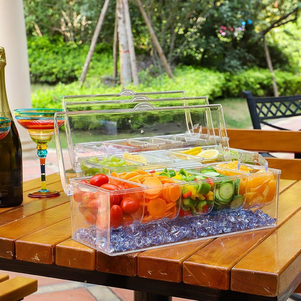 VWMYQ buffet display tray transparent design highlights fresh ingredients.