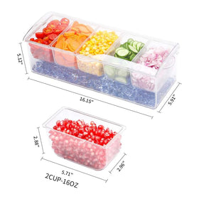 VWMYQ ice-compartment with lid preserves freshness of dips and toppings.