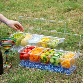 VWMYQ party snack station with spoons, tongs, and scoop for seamless serving.