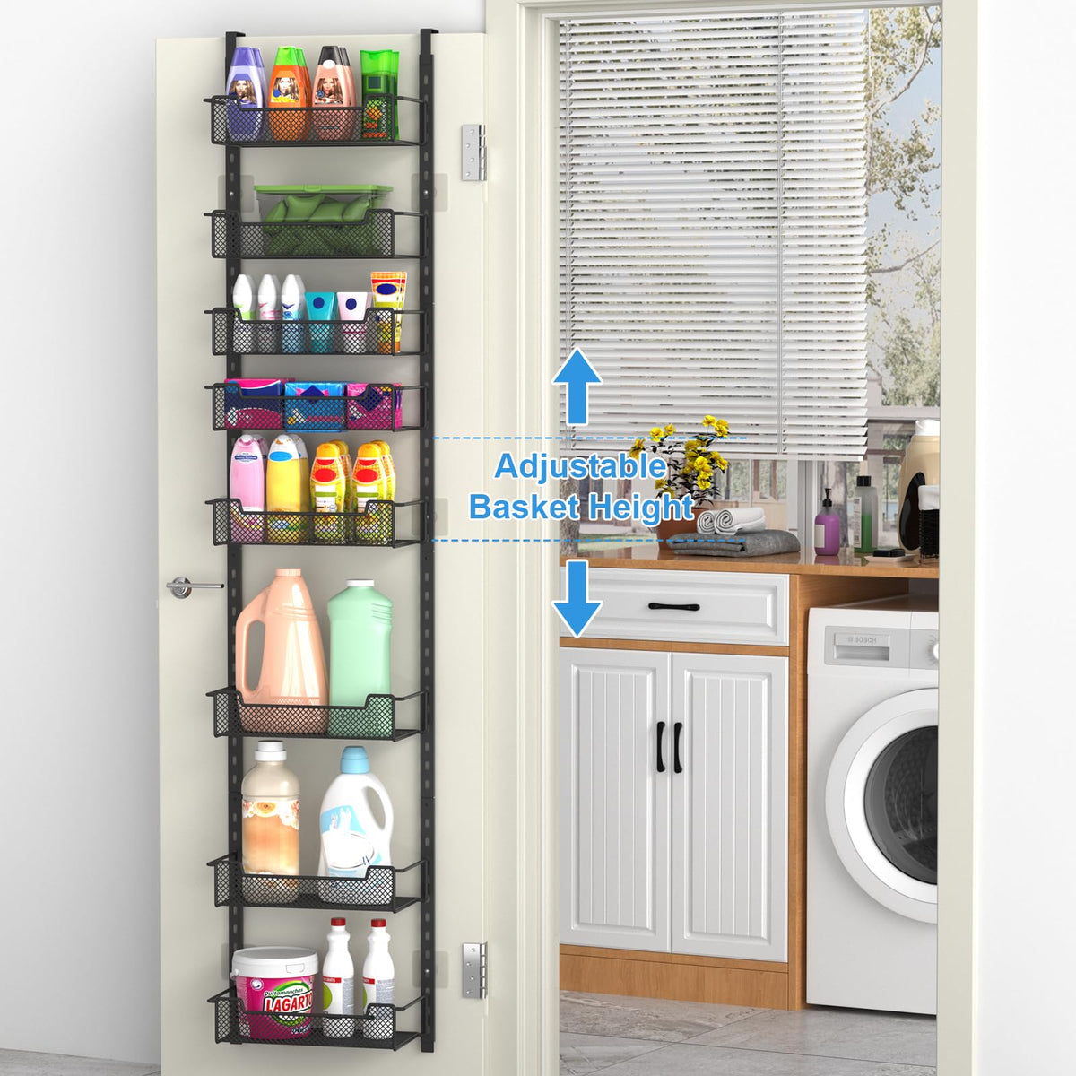 VyGrow 8 adjustable baskets maximize kitchen storage and visibility.