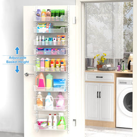 VyGrow adjustable baskets with fence lines keep tall items upright.