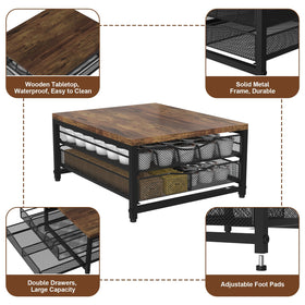 VyGrow coffee pod holder drawer open enables easy capsule access.