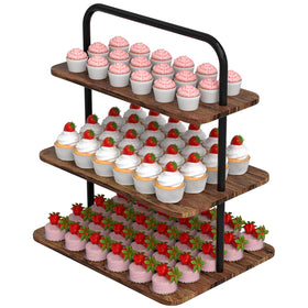 VyGrow Cupcake Stand 3-tier wood and metal tower for large parties