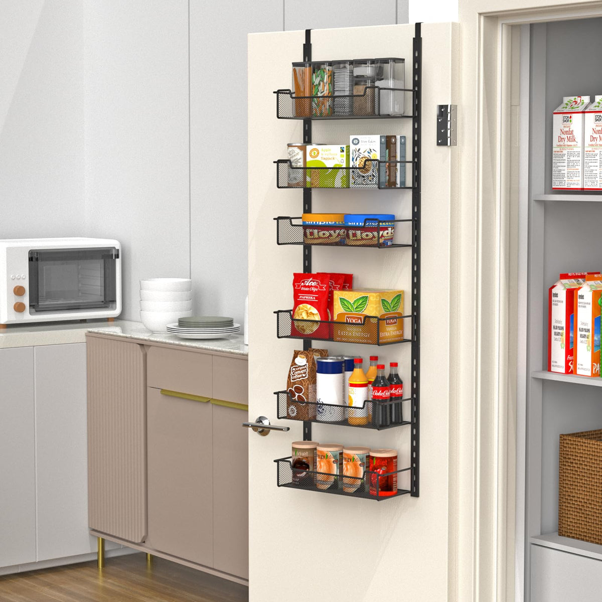 VyGrow compact 45.5-inch tall profile fits pantry corners and tight spaces.