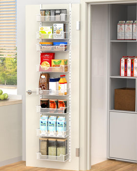 VyGrow over door pantry organizer with eight baskets for organized storage