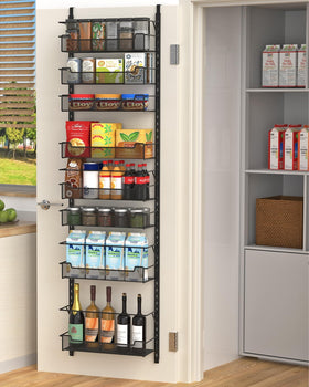 VyGrow over-the-door pantry organizer with eight-tier baskets for spacious kitchen storage