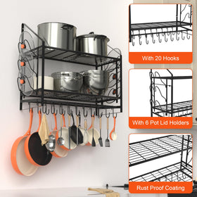 VyGrow two-tier design stores multiple pots or pans.