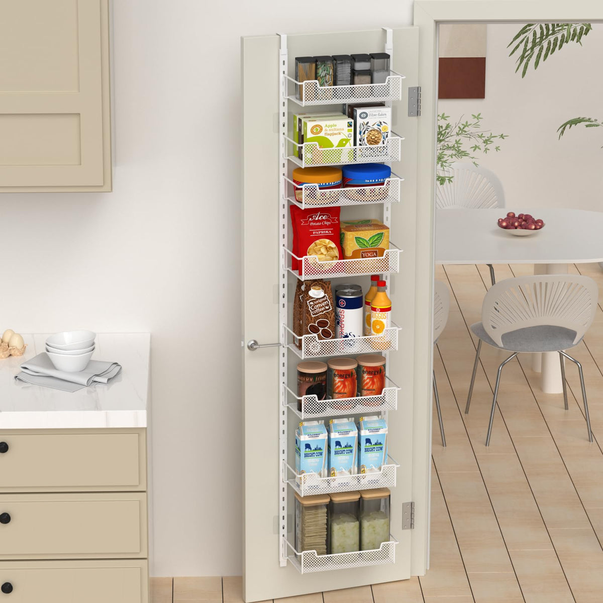 VyGrow white finish pantry door organizer keeping spaces neat