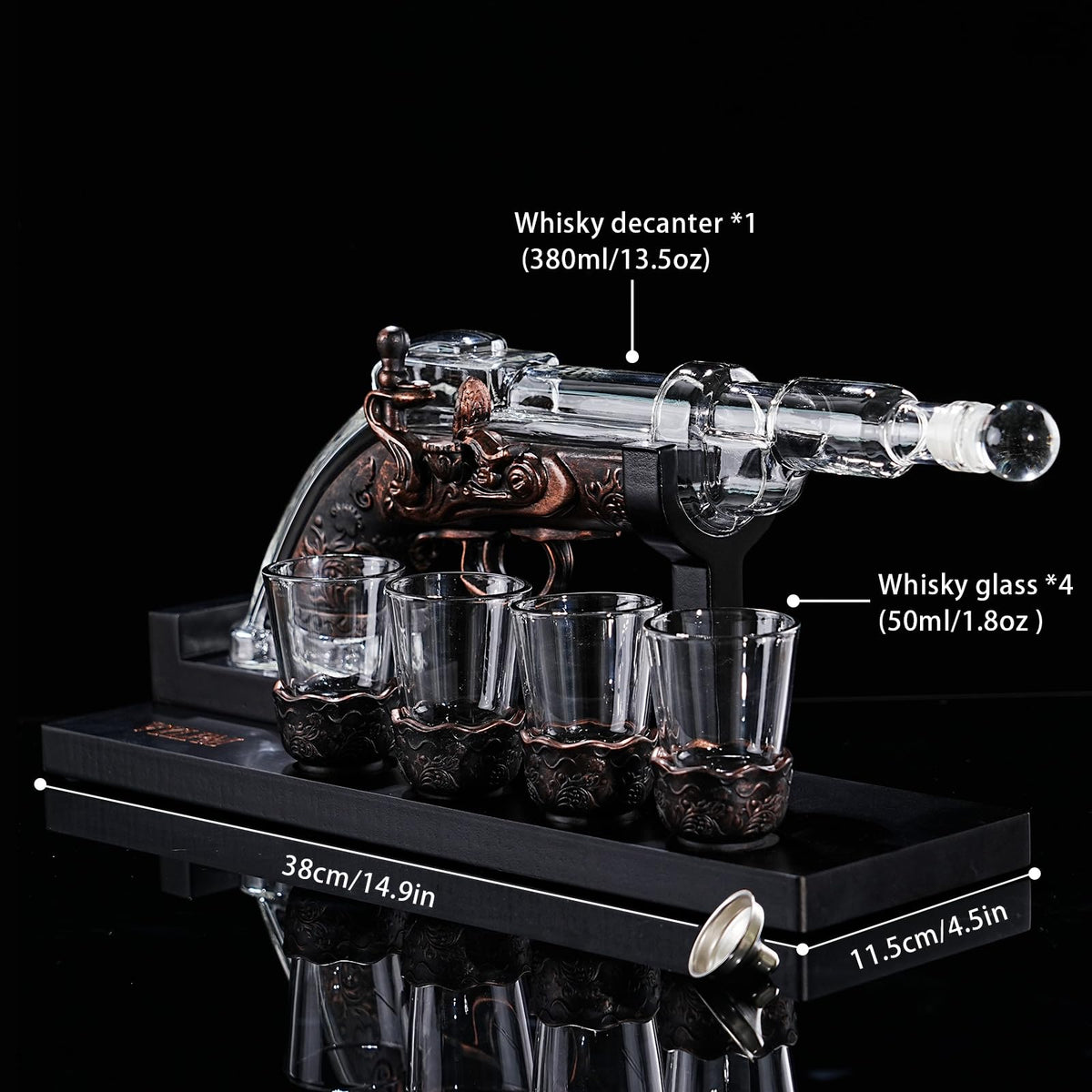 VYLPM four whiskey glasses for precise pours during tastings