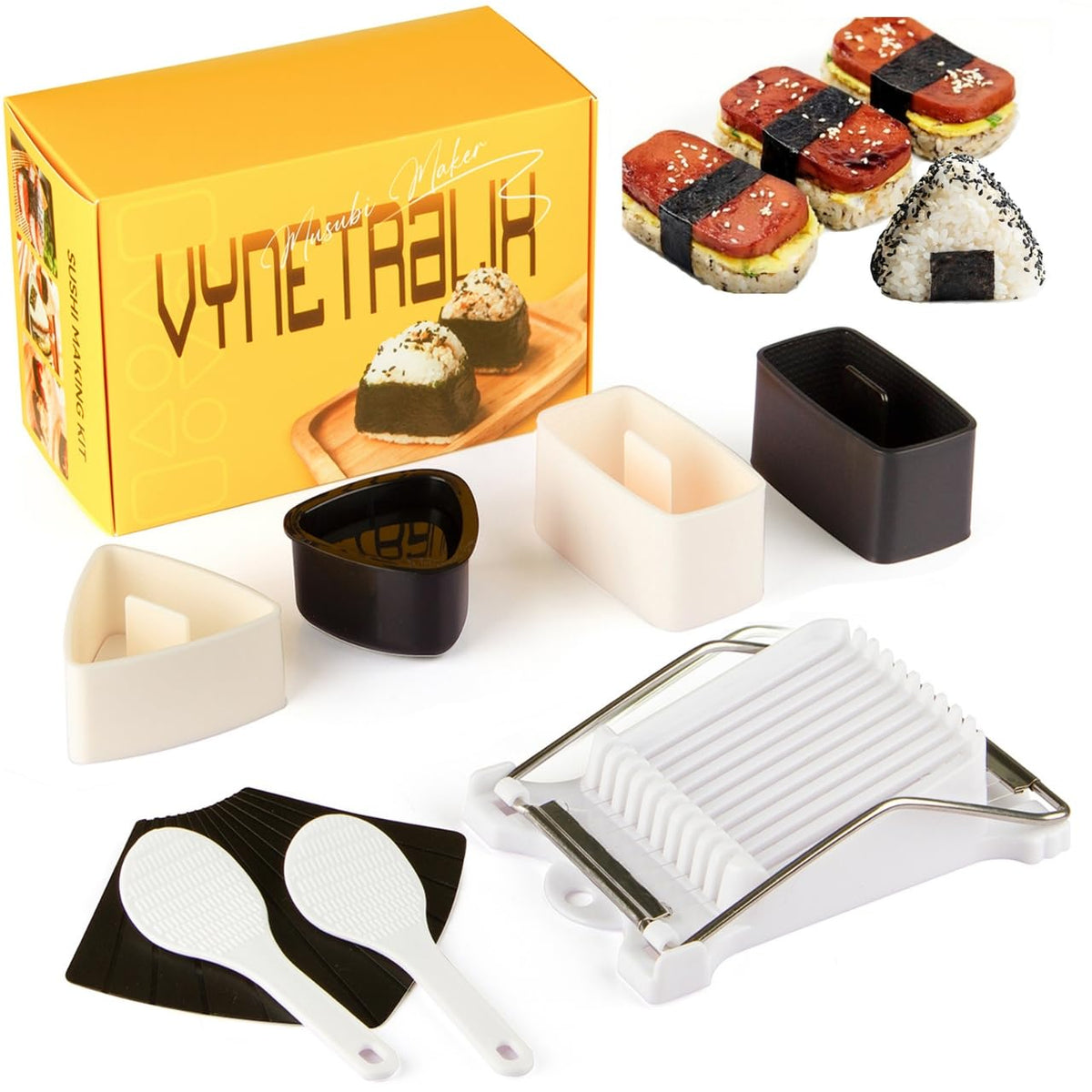 Vynetralix musubi press mold in black showing easy, mess-free shaping