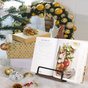 VYNOPA adjustable tilt stand provides ergonomic viewing while following recipes.