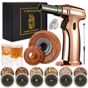 VYRONALEN whiskey smoker kit with torch for home bar use and smoked cocktails
