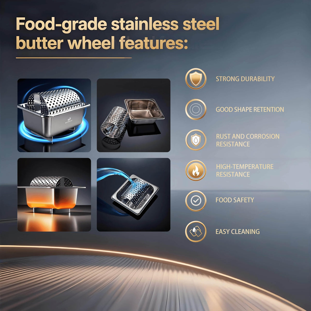 W WONSHARE stainless butter tool ideal for backyard barbecues and breakfast spreads.