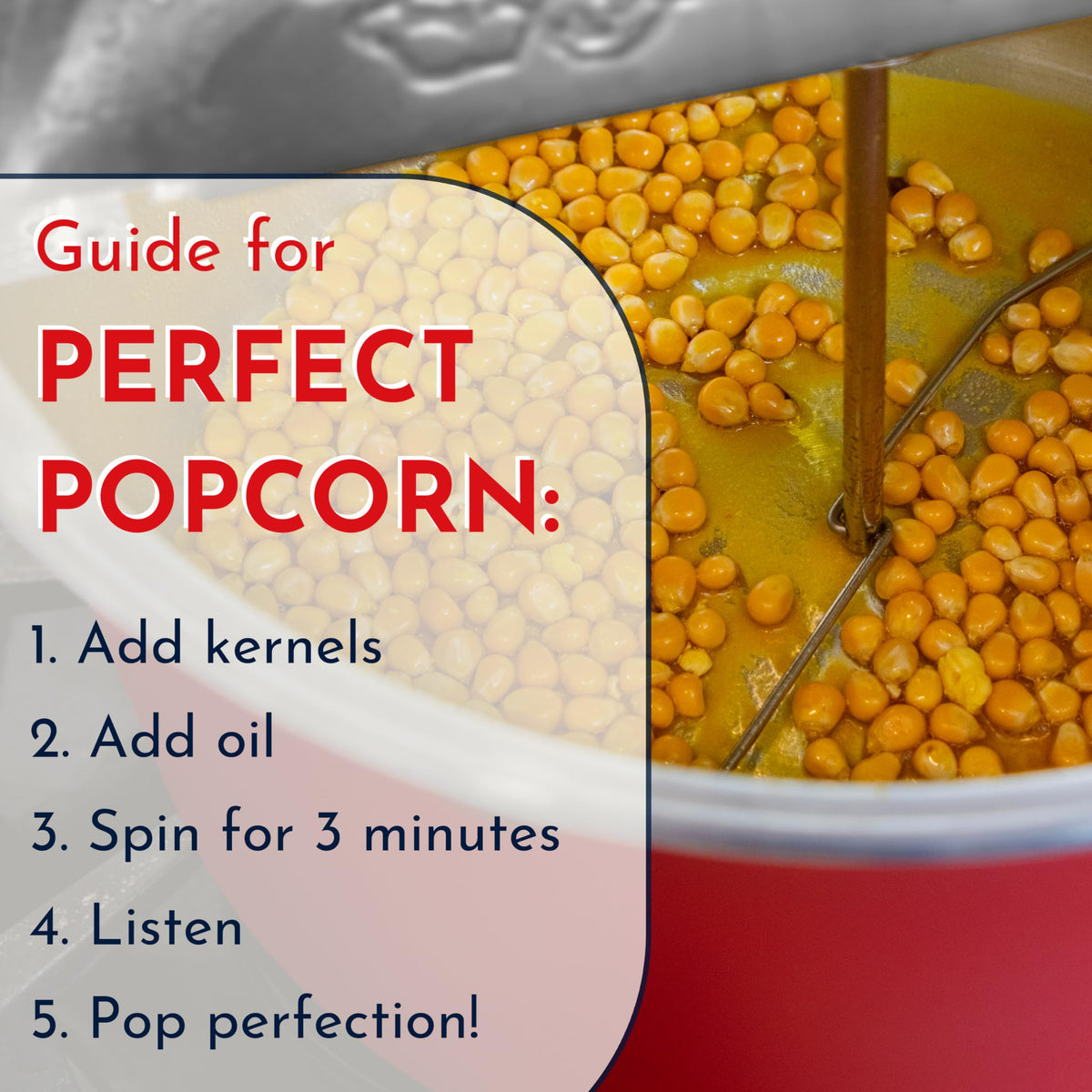 Durable aluminum pot with metal gears of the Whirley Pop for long-lasting use