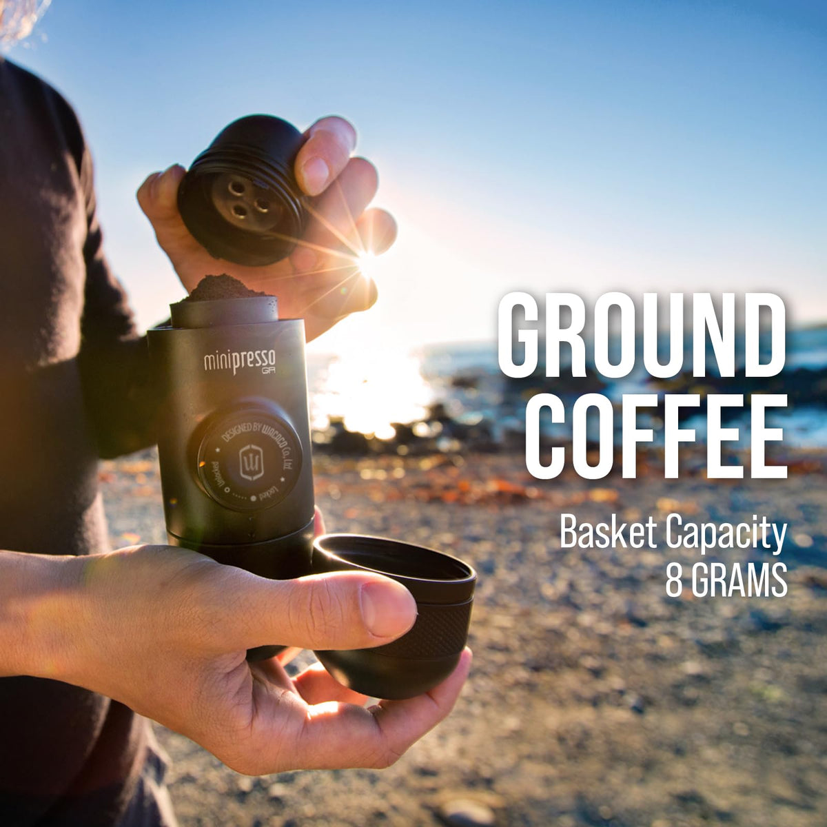Minipresso GR compatible with ground coffee varieties for flavor flexibility