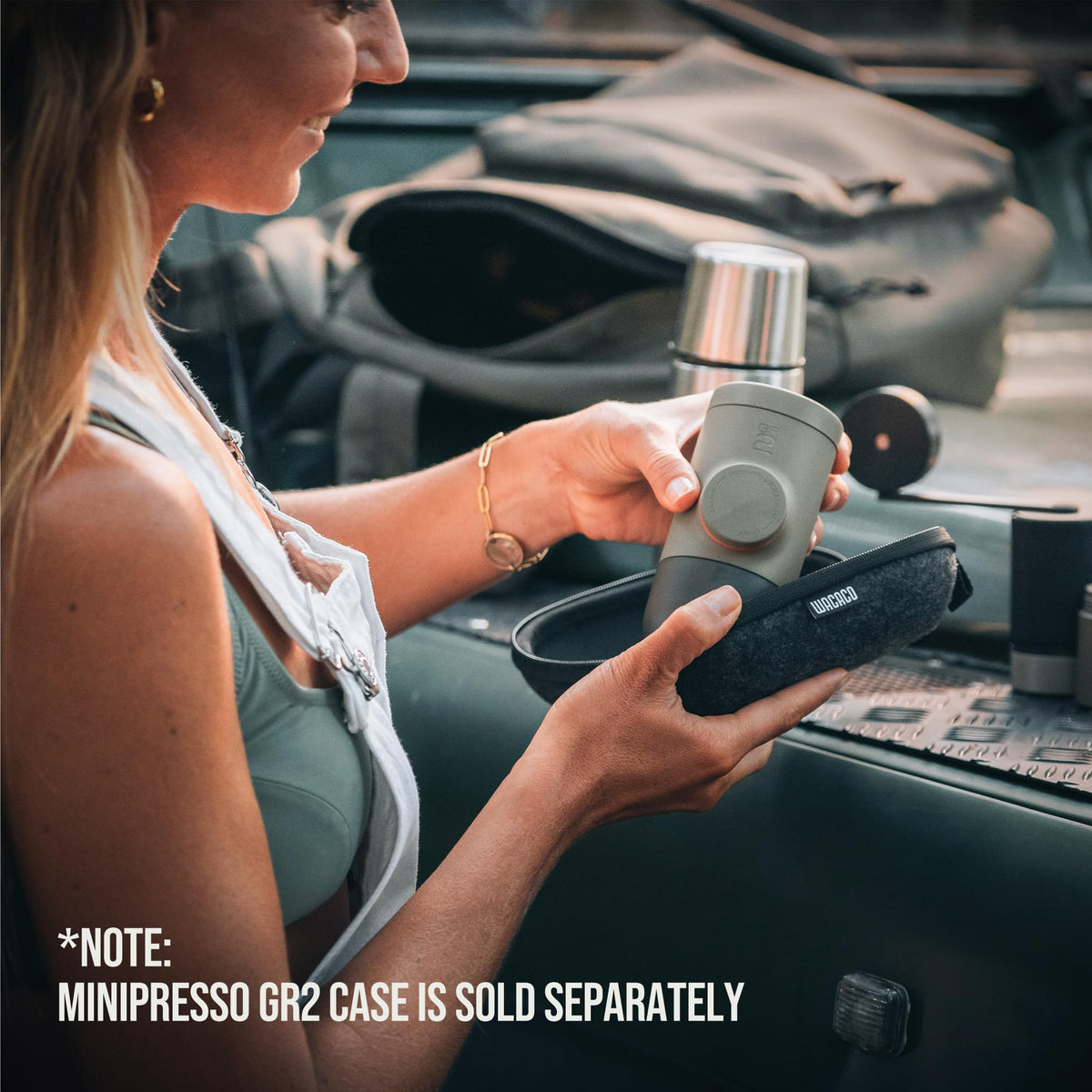 WACACO Minipresso GR2 adjustable basket in action offers customizable 8–12g brews