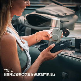 WACACO Minipresso GR2 adjustable basket in action offers customizable 8–12g brews