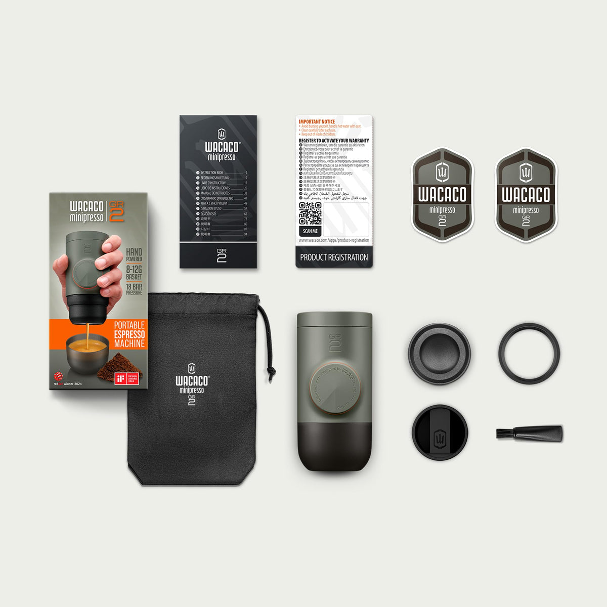 WACACO Minipresso GR2 camping pumping action ready for on the go espresso on trips
