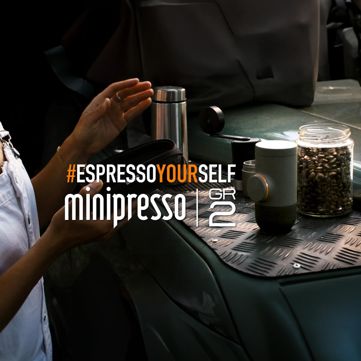 WACACO Minipresso GR2 ultra-compact size fits pockets and backpacks for outdoor adventures