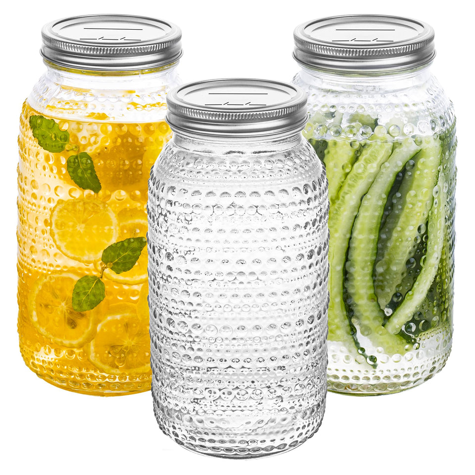 WACOI 64 oz wide-mouth jar front view for large-batch storage.