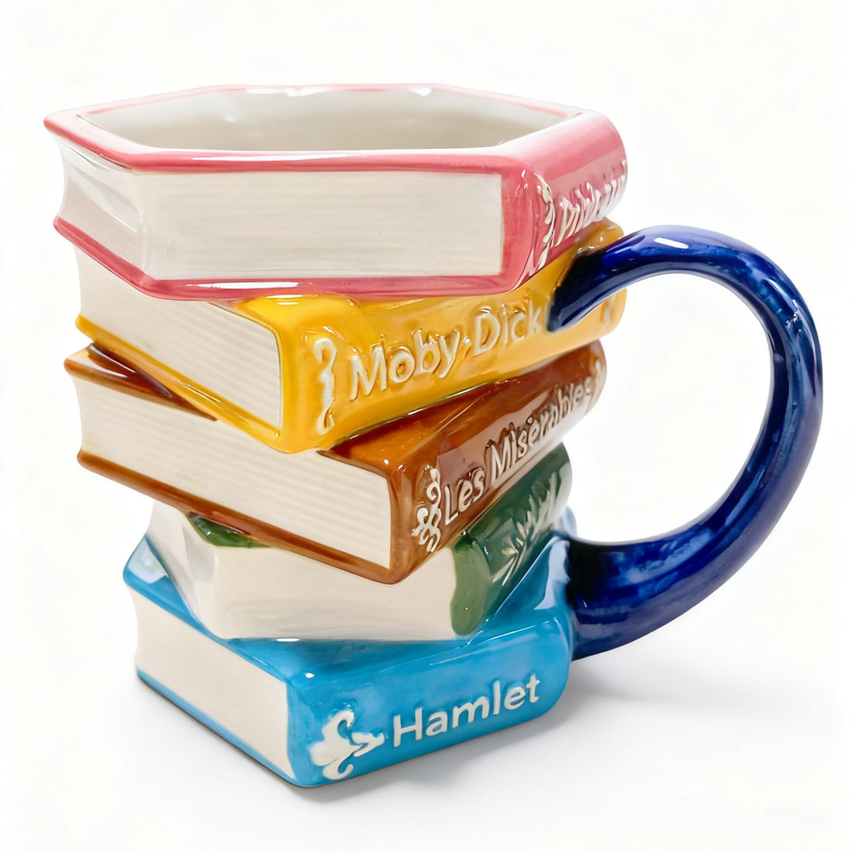 WACOI artisanal painted book mug 11oz with handmade finish, perfect for cozy coffee rituals.