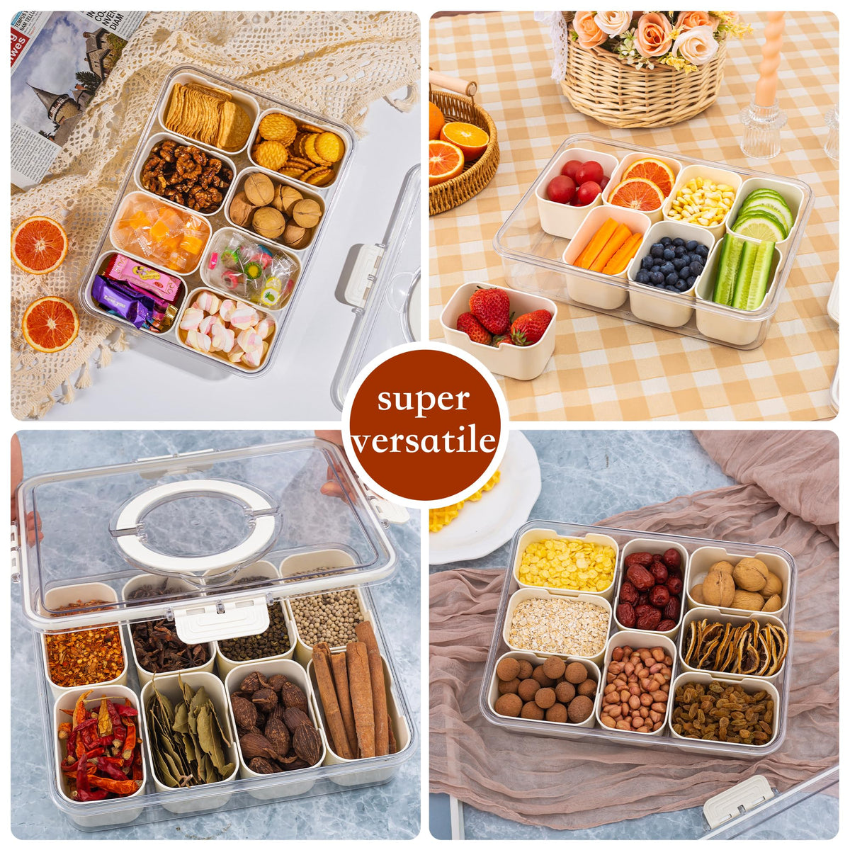 WACOI candy, fruit, and nuts organizer keeping snacks tidy.