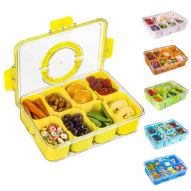 WACOI divided snack tray with lid closed for travel and storage