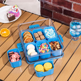 WACOI tray with sealable lid and carry handle for on-the-go snacking.