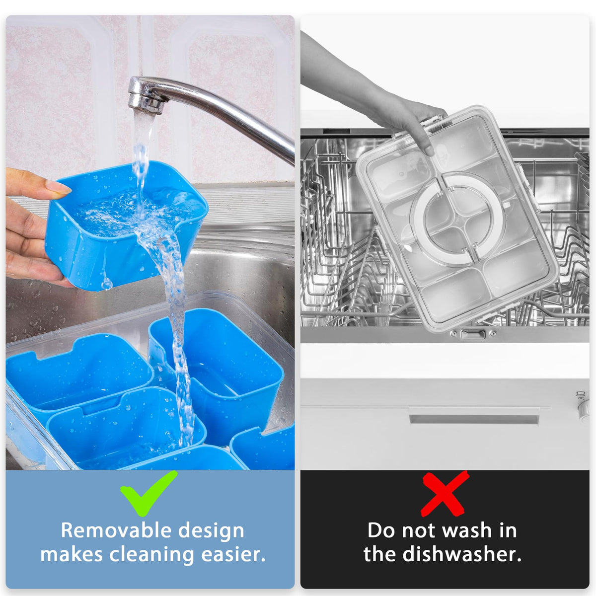 WACOI durable BPA-free plastic tray for safe travel foods.
