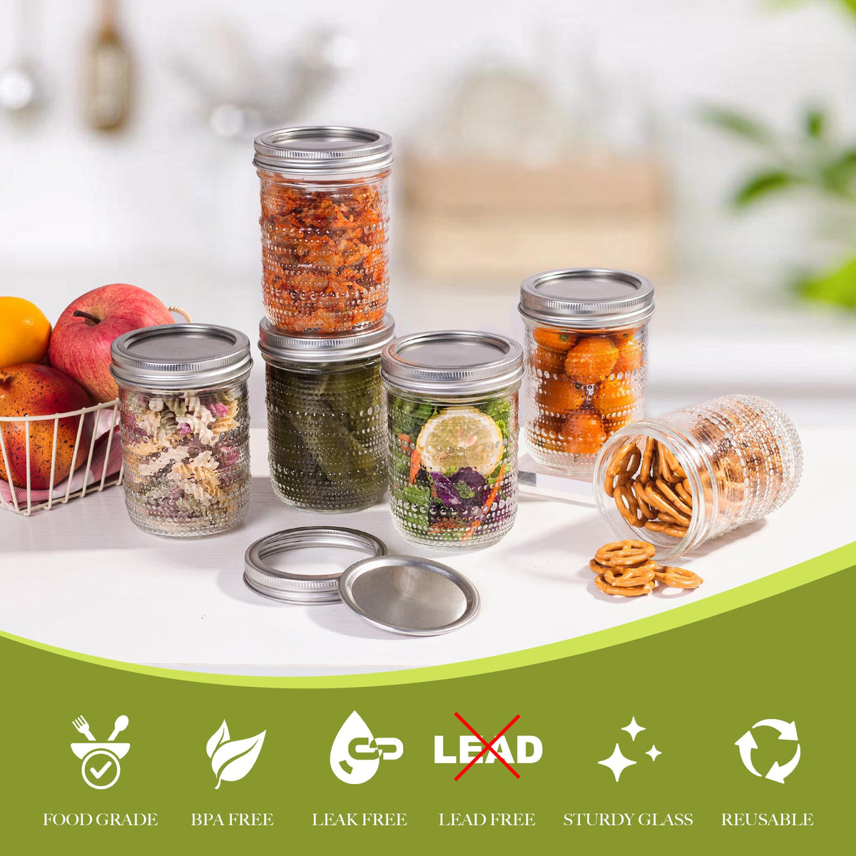 WACOI Mason Jars airtight seal keeps flavors and textures