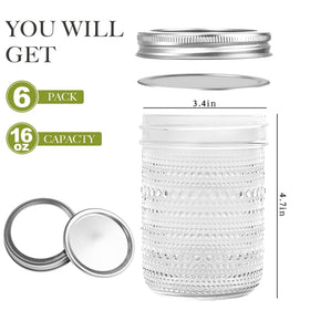 WACOI Mason Jars lids and band securing contents safely
