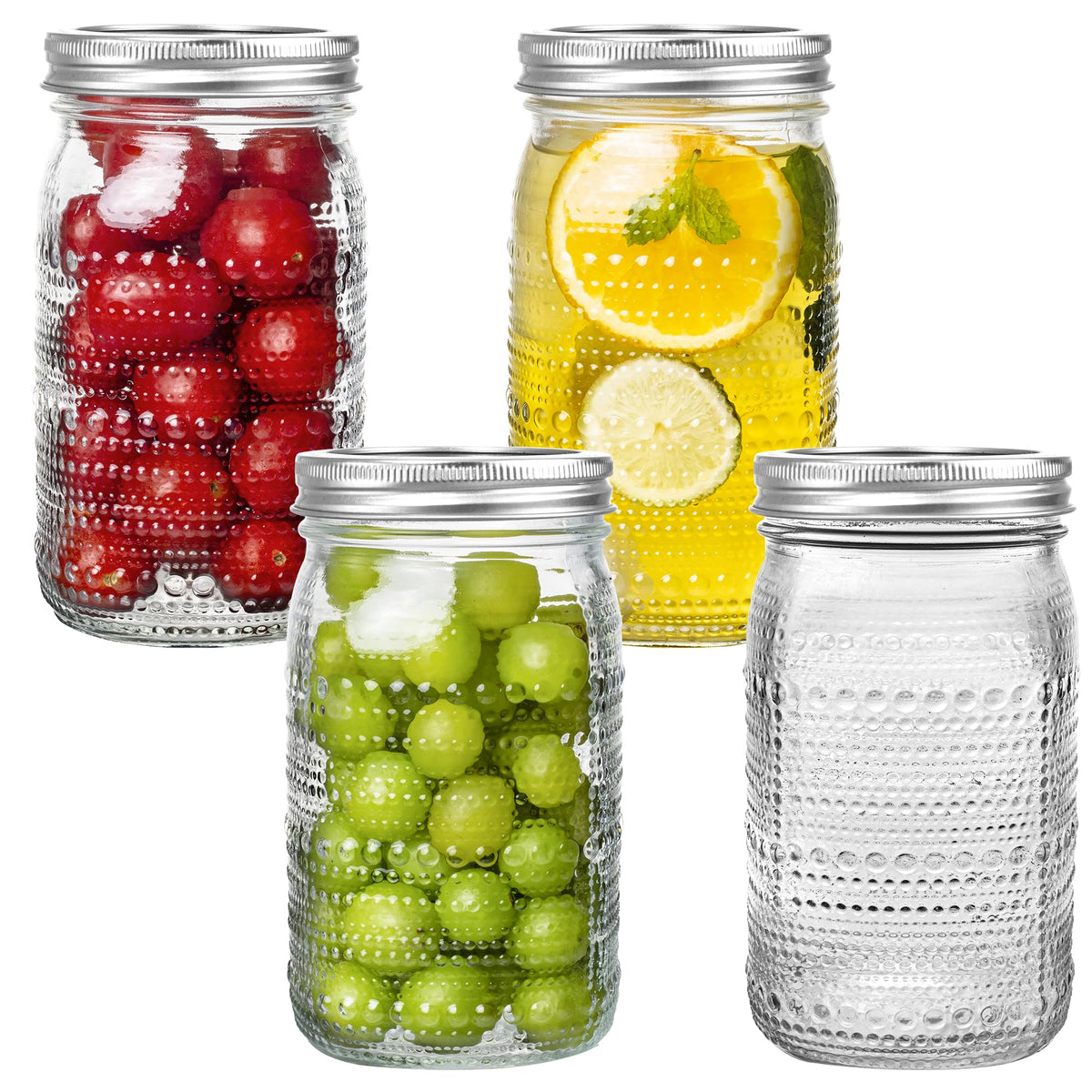 WACOI 32oz wide-mouth mason jars ideal for easy filling and storage.