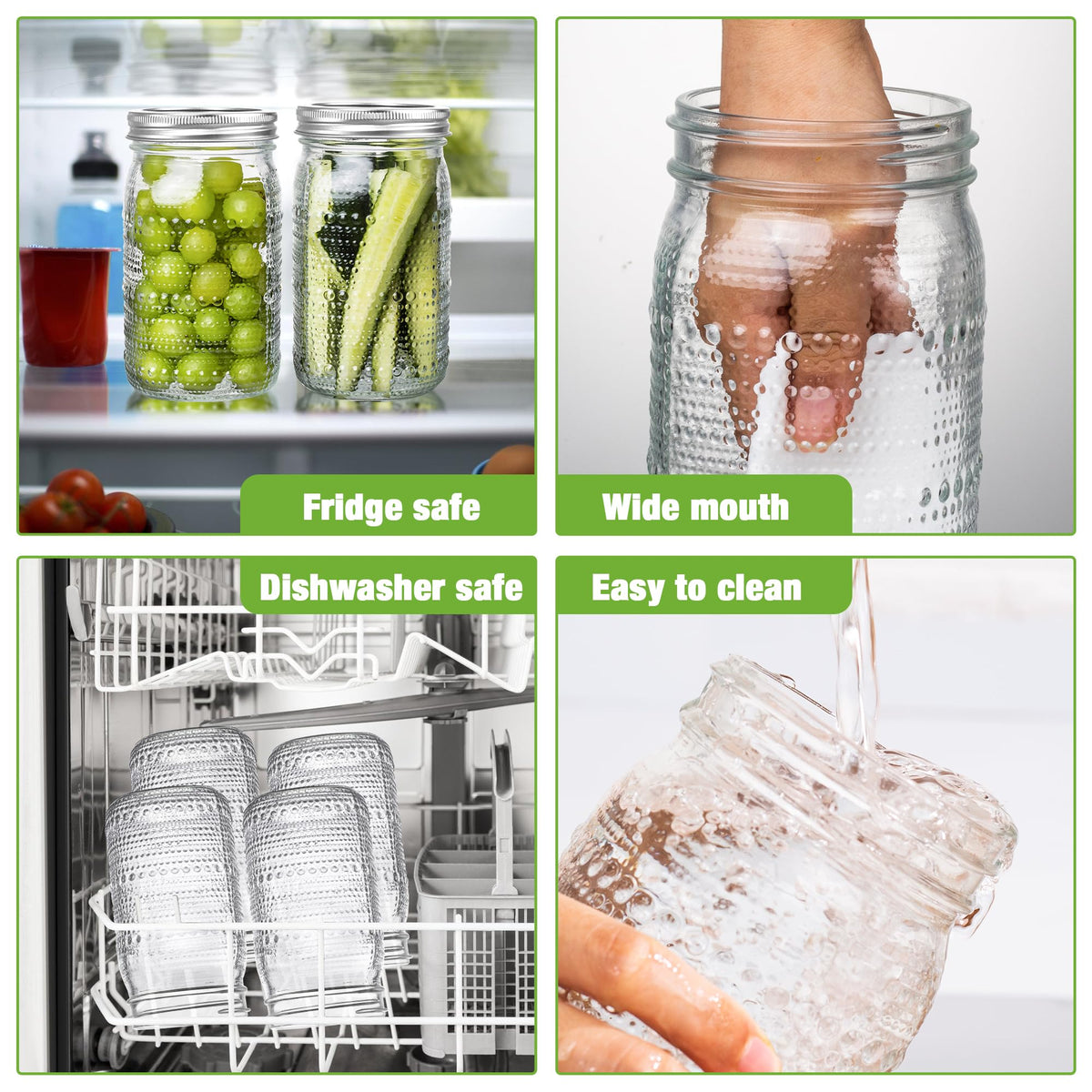 WACOI jars are dishwasher-safe for convenient cleanup.